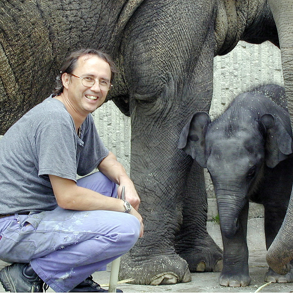 Druk, Aishu und Elefantenkutscher Georges Frei